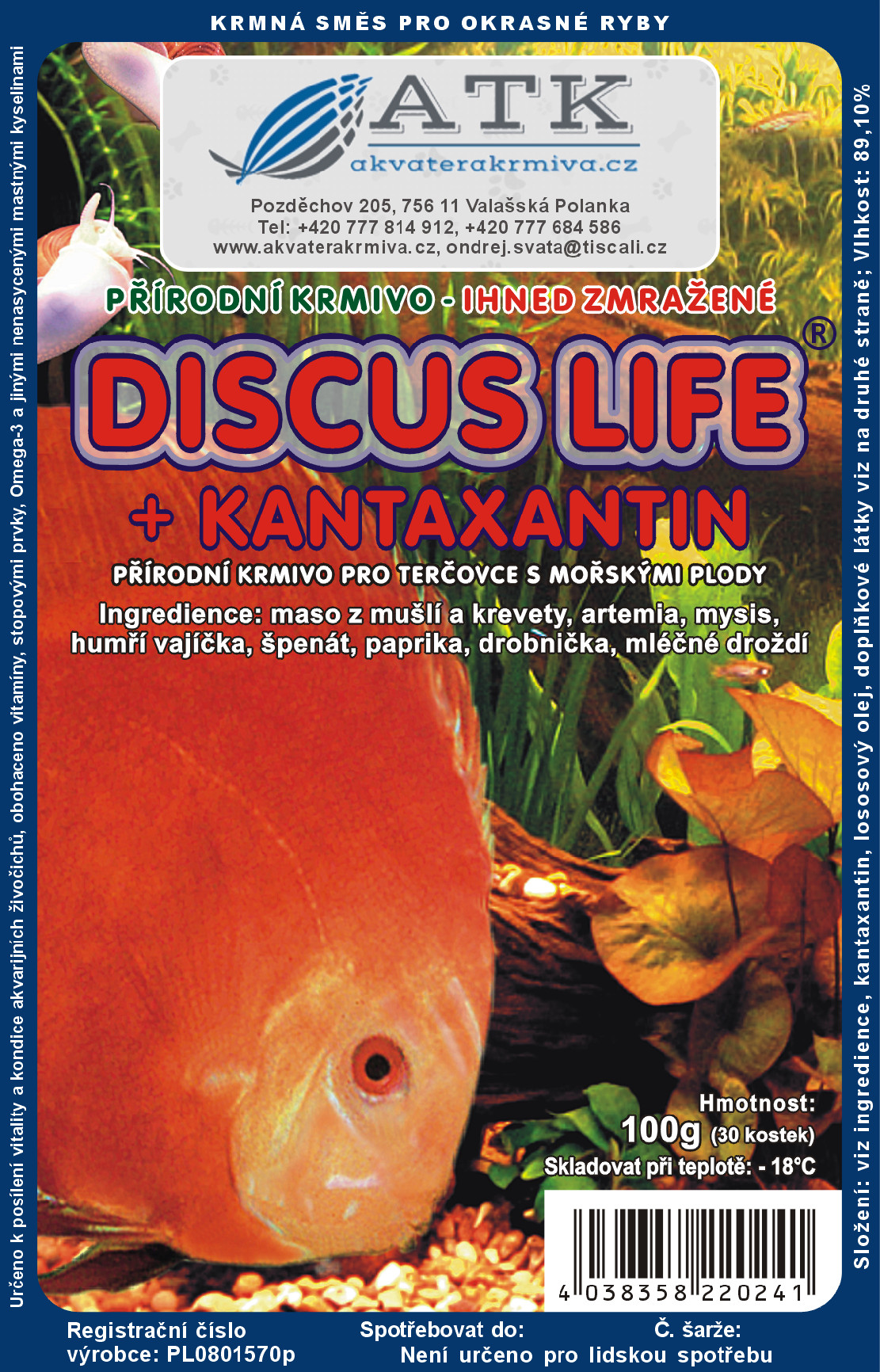 Levně Discus life + canthaxanthin 100 g