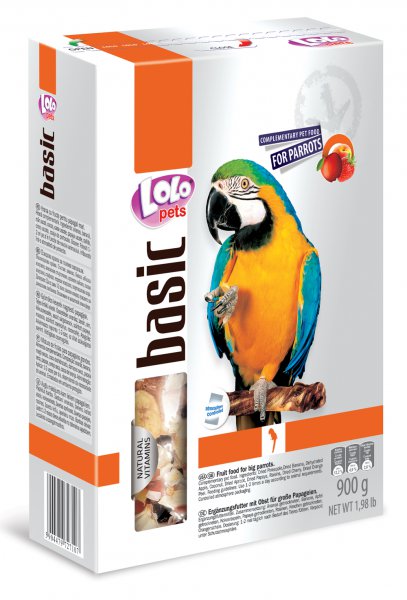 Levně LOLO BASIC kompl.ovocné krmivo pro velké papoušky 900g krab