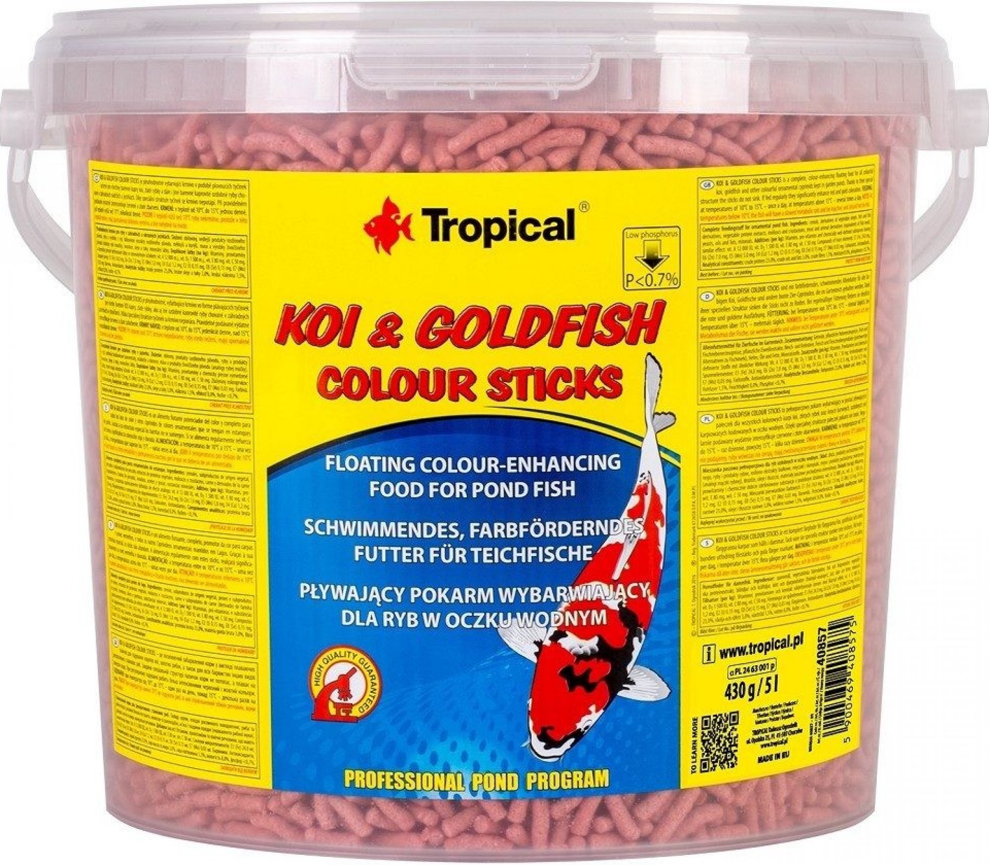 Levně Tropical Pond Koi&goldfish Colour sticks 5 l, 430 g