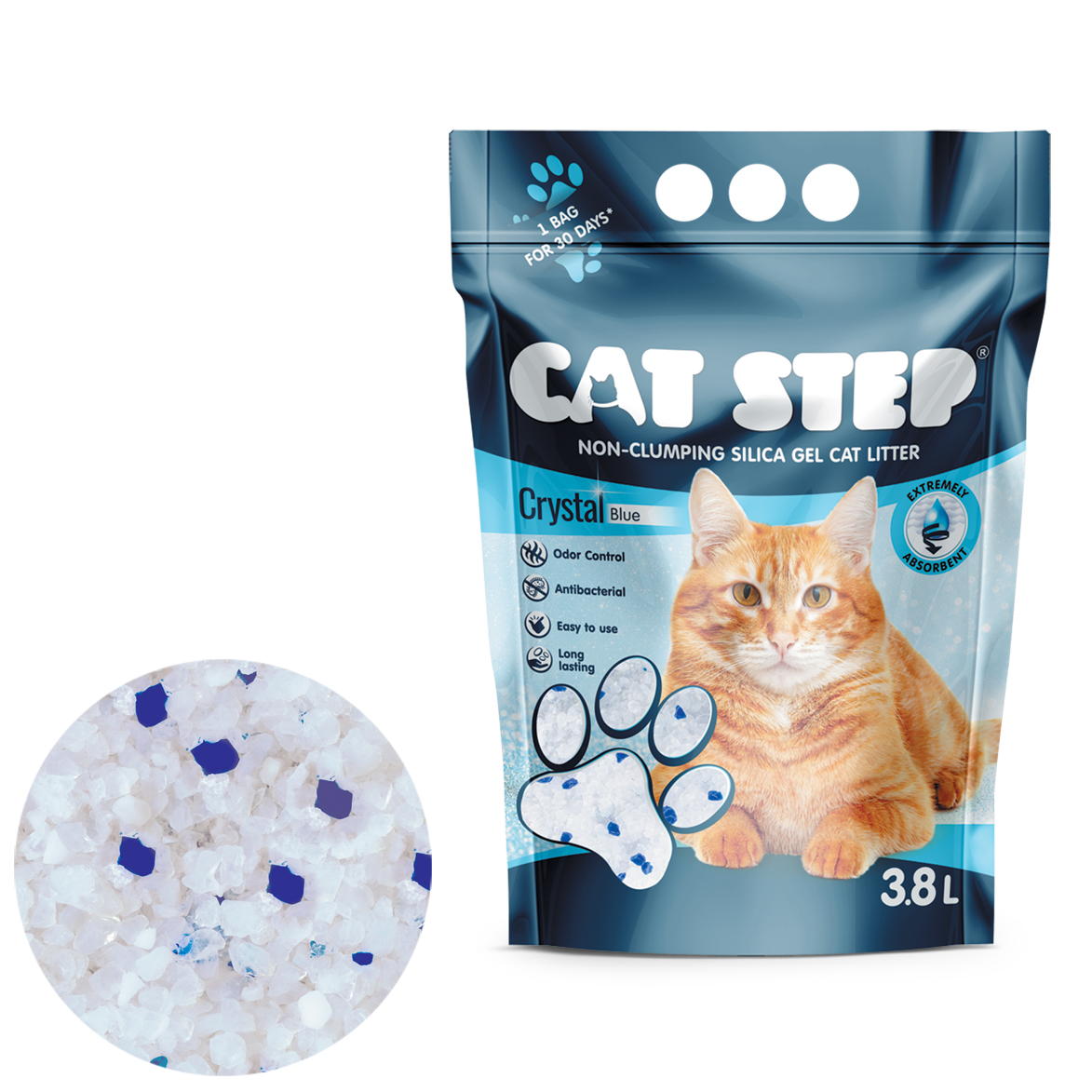 Levně Cat Step Crystal Blue 1,67 kg, 3,8 l