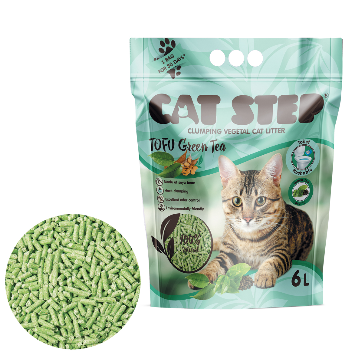 Levně Cat Step Tofu Green Tea 2,7 kg, 6 l