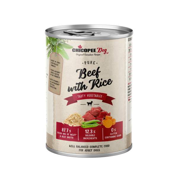 Levně Konzerva Chicopee Dog Pure Beef with Rice 400g