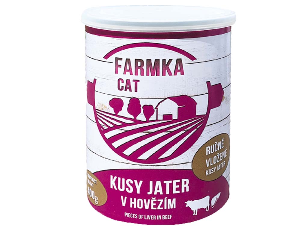 Levně FARMKA CAT kusy jater v hovězím 400 g