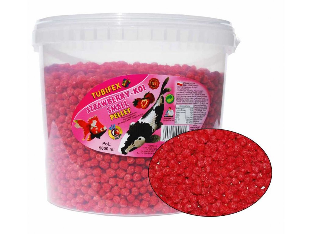 Levně Strawberry koi pellet 5 l kyblík