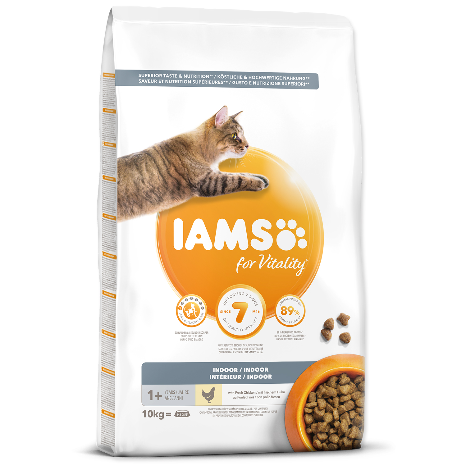 Levně IAMS for Vitality Indoor Cat Food with Fresh Chicken 10 kg