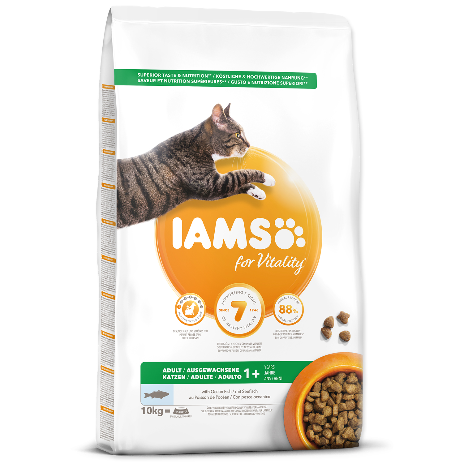 Levně IAMS for Vitality Adult Cat Food with Ocean Fish 10 kg