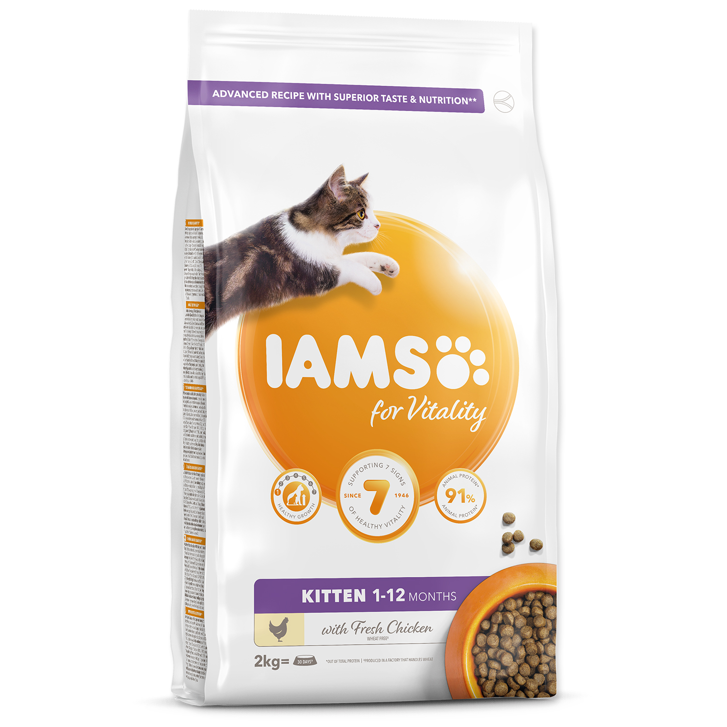 Levně IAMS for Vitality Kitten Food with Fresh Chicken 2 kg