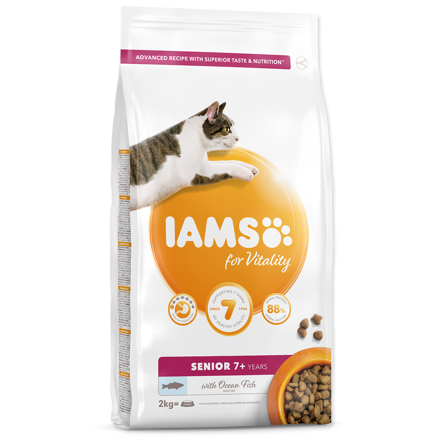 Levně IAMS for Vitality Senior Cat Food with Ocean Fish 2 kg