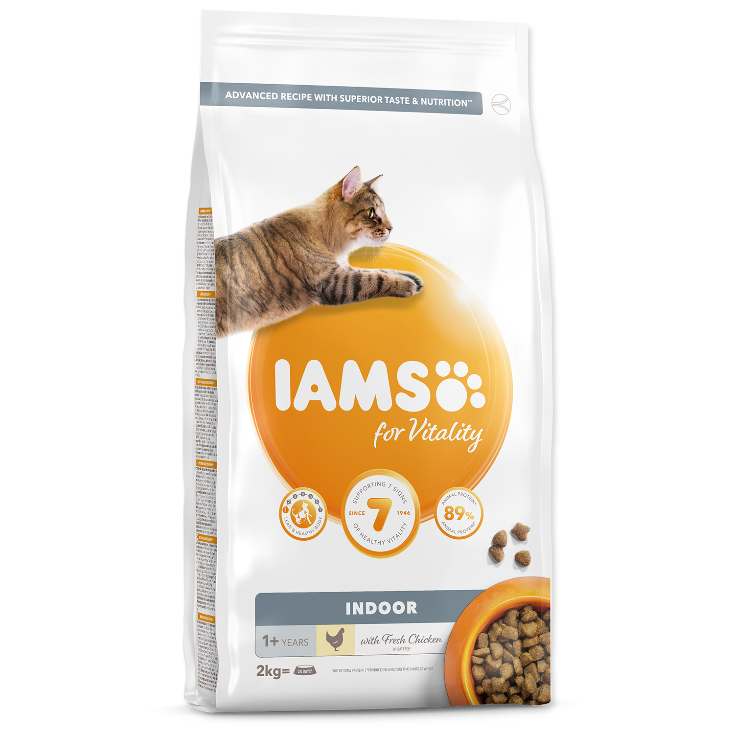 Levně IAMS for Vitality Indoor Cat Food with Fresh Chicken 2 kg