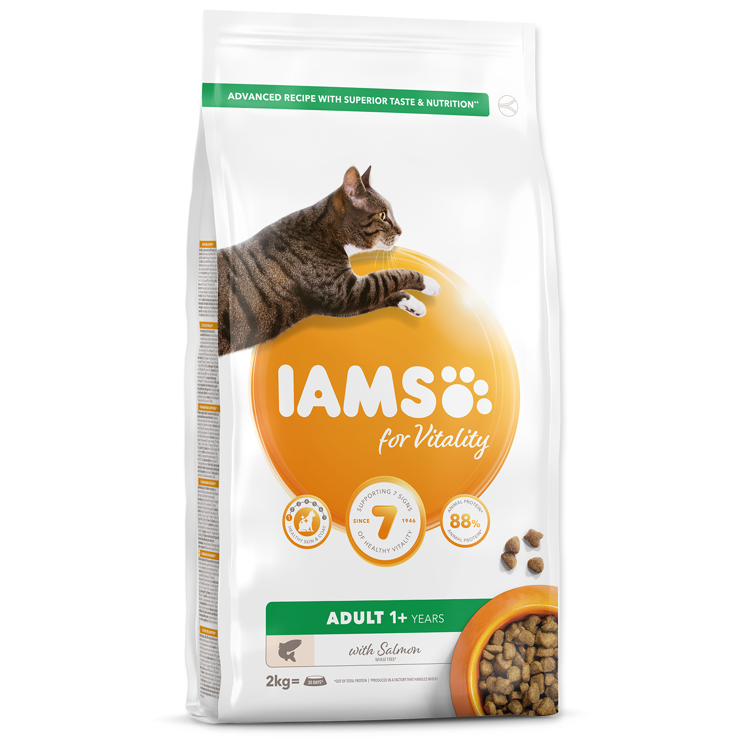 Levně IAMS for Vitality Adult Cat Food with Salmon 2 kg