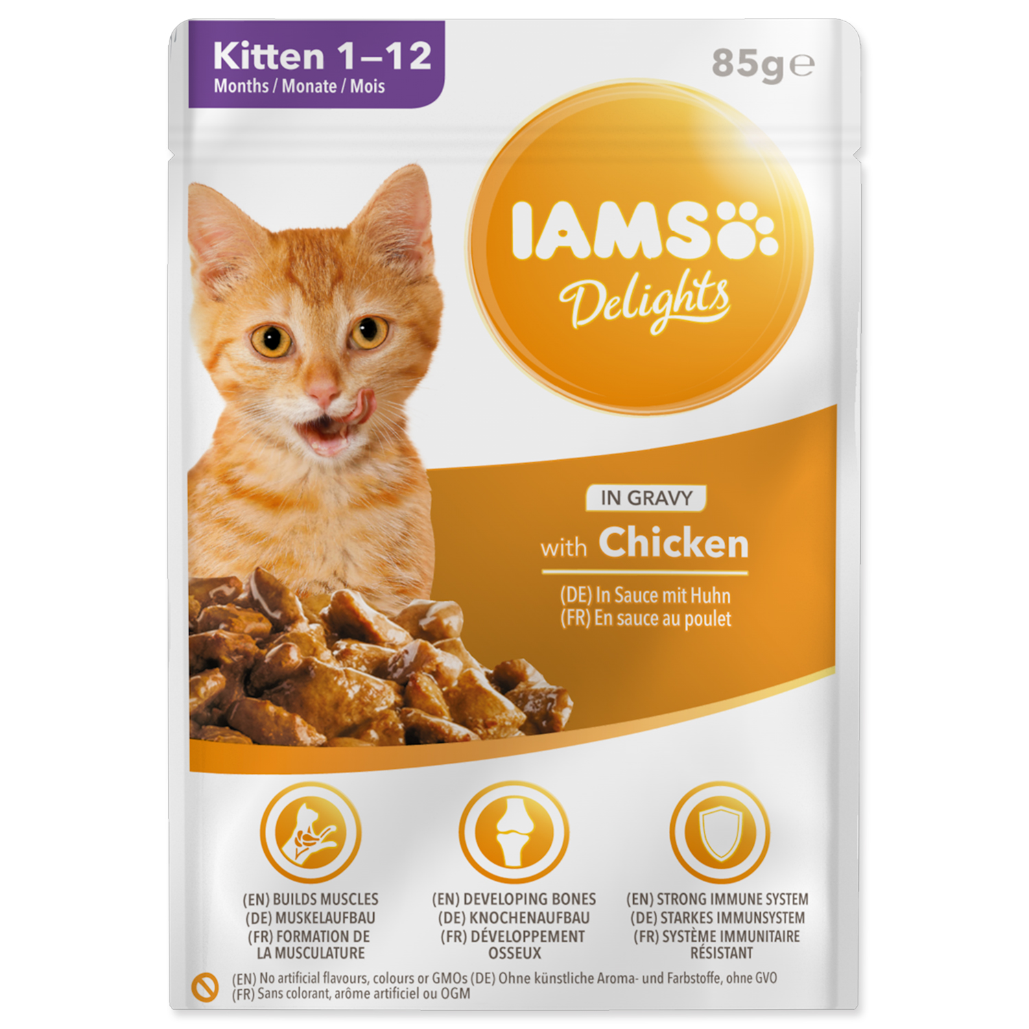 Levně Kapsička IAMS Kitten Delights Chicken in Gravy 85 g