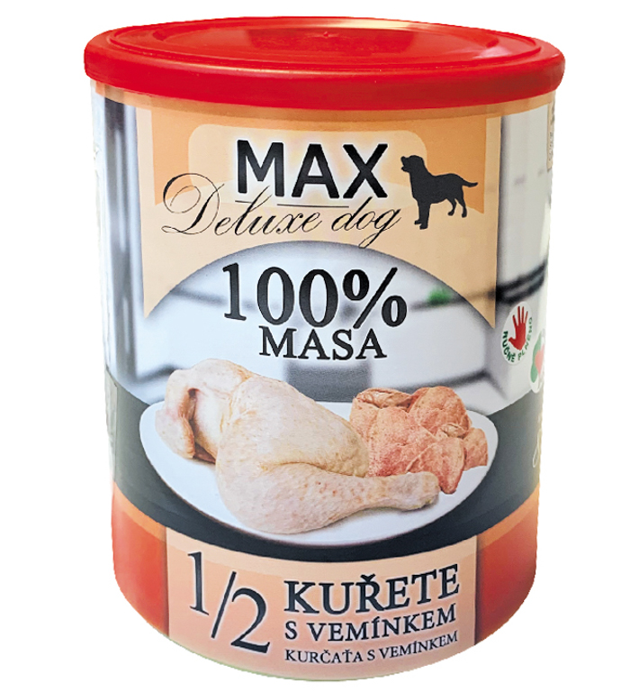 Levně Konzerva Max Deluxe 1/2 kuřete s vemínkem 800 g