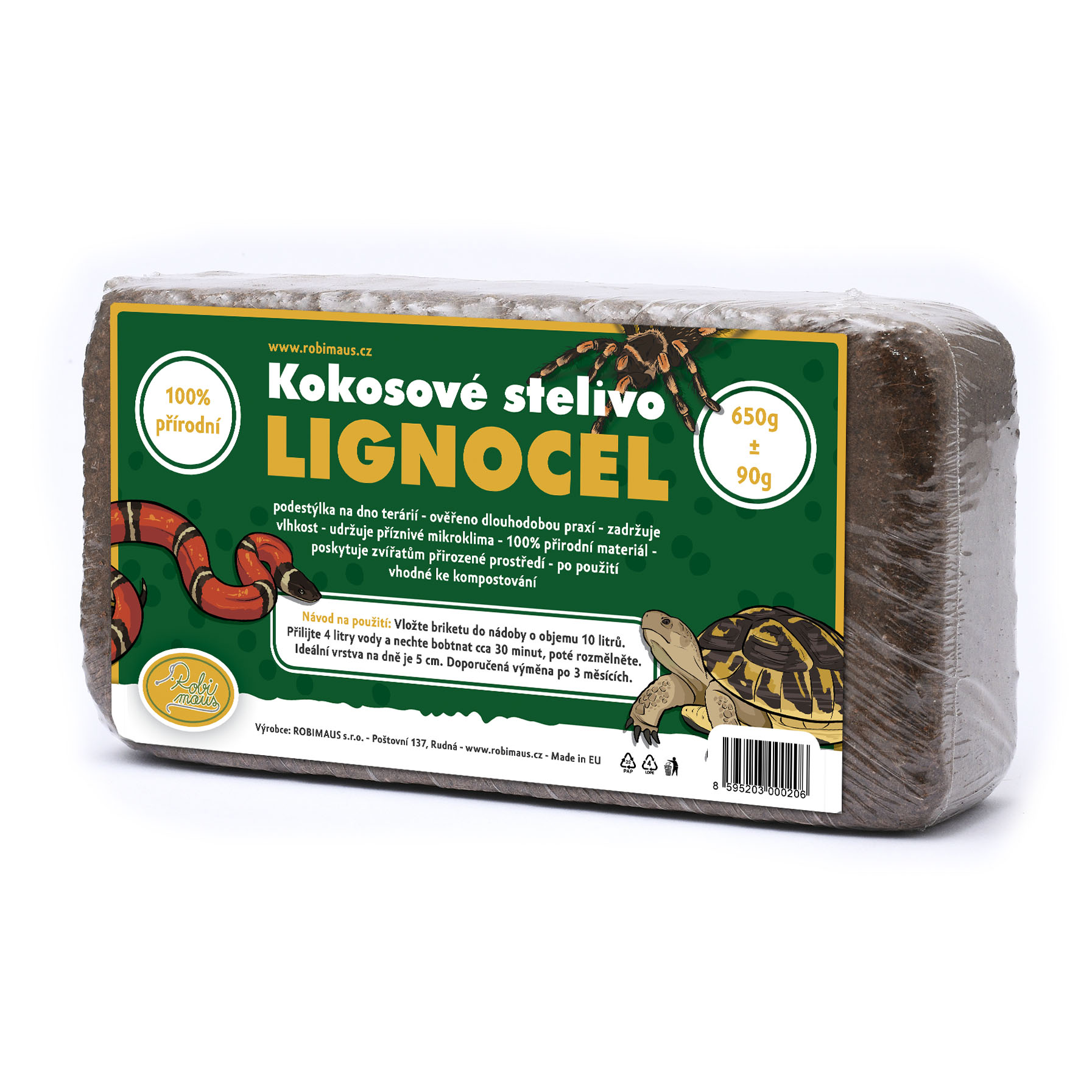 Levně Robimaus Lignocel kokosové stelivo 650 g