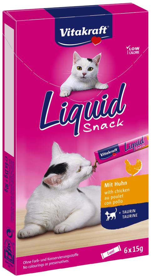 Levně Vitakraft Cat Liquid Snack Taurin-kuře 6 x 15 g
