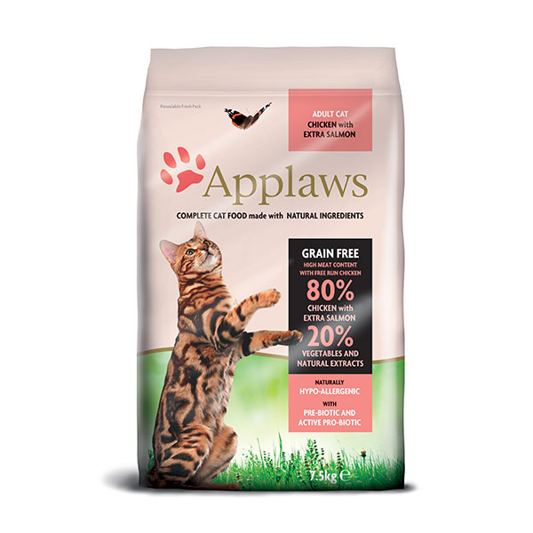 Levně Applaws granule Cat Adult Kuře s lososem 7,5 kg