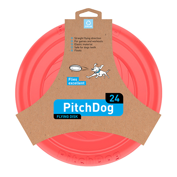 Levně PitchDog létající Disk pro psy růžový 24cm