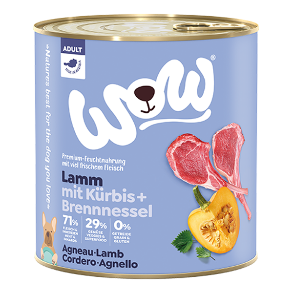 Levně Konzerva WOW Jehněčí s dýní Adult 800 g