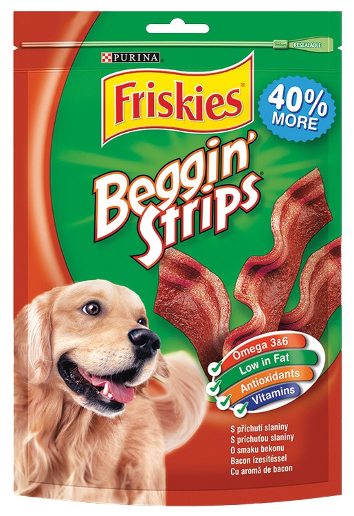 Levně Friskies Beggin strips 120 g s příchutí slaniny