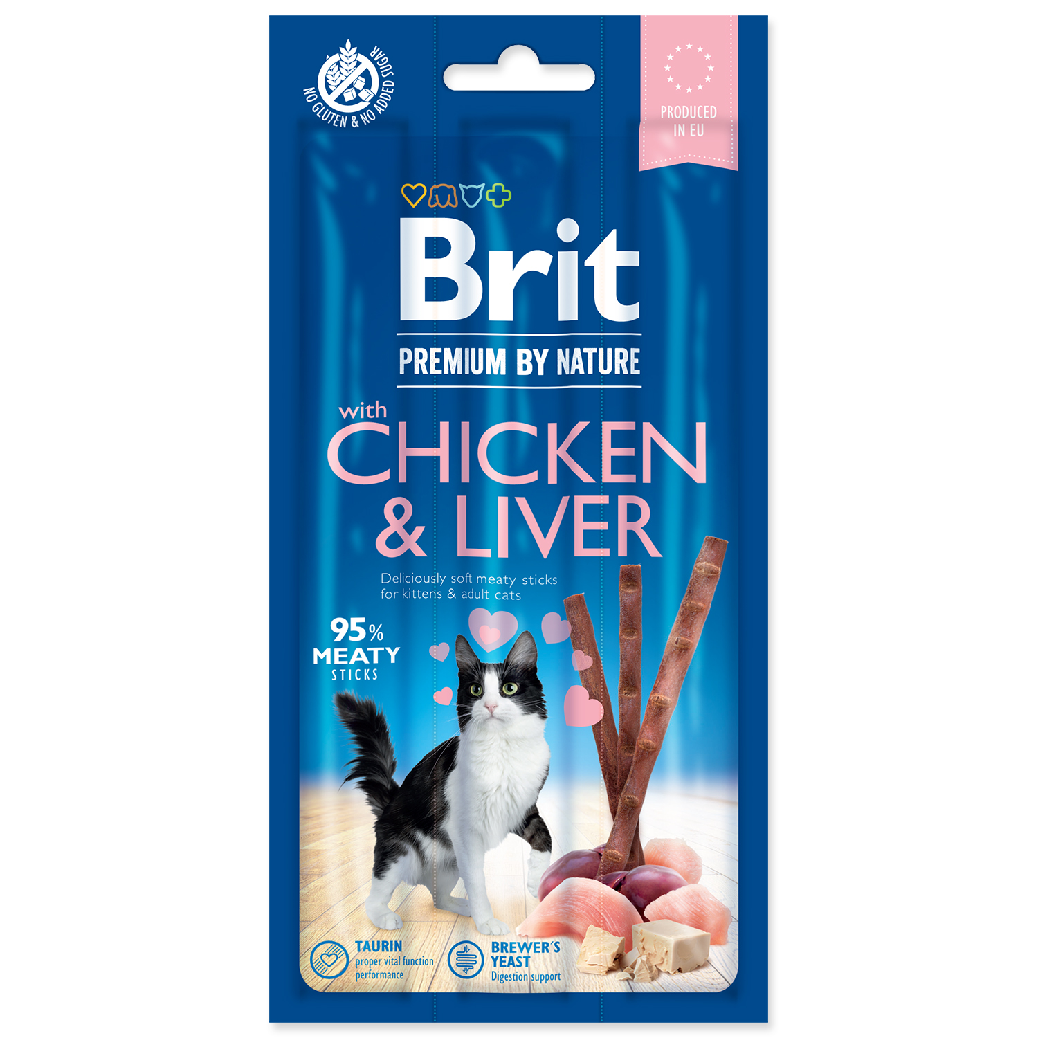 Levně BRIT Premium by Nature Cat Sticks with Chicken & Liver 3 ks