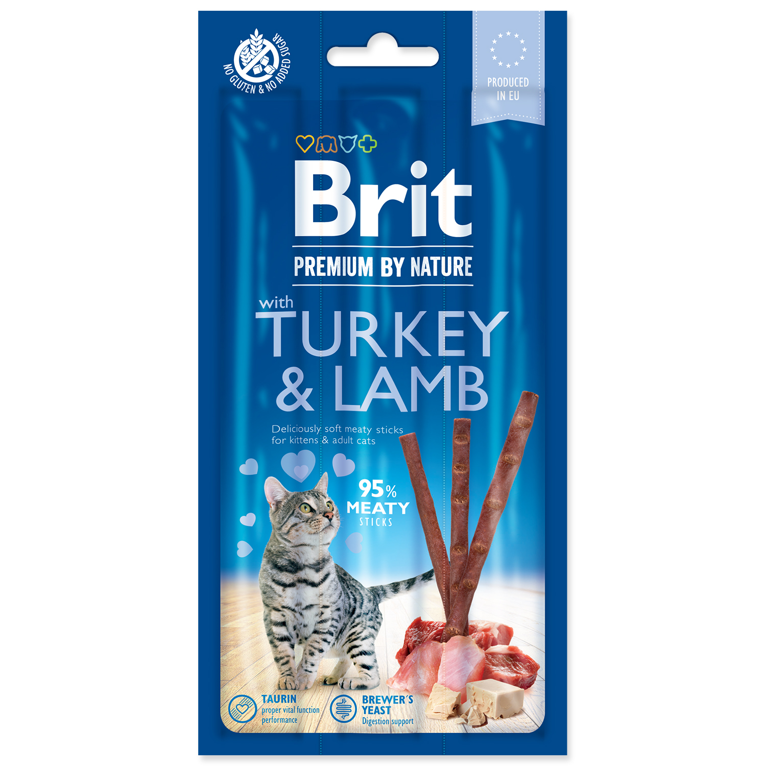Levně BRIT Premium by Nature Cat Sticks with Turkey & Lamb 3 ks