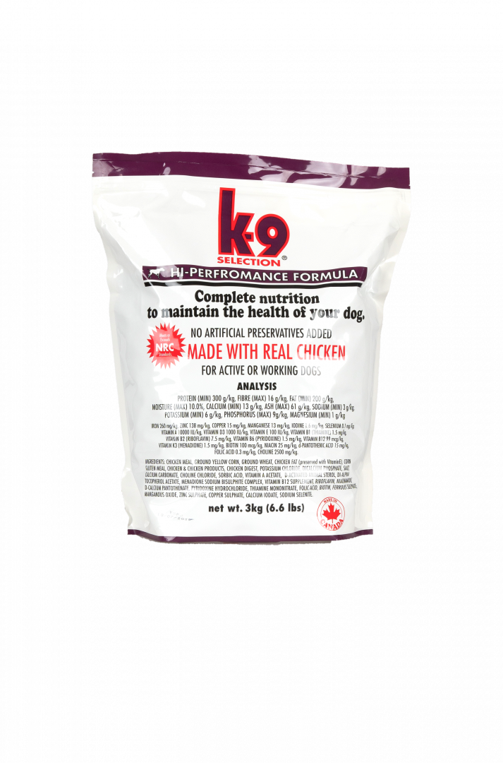 Levně K-9 SELECTION HI-PERFORMANCE FORMULA 3 kg