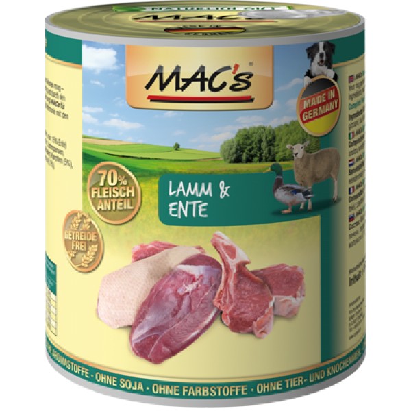 Levně Mac's Dog konzerva jehně a kachna 400 g