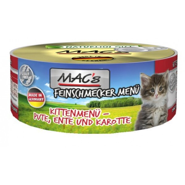 Levně Konz. MACs Cat FAJNŠMEKR KOŤATA - KACHNA a MRKEV 100 g