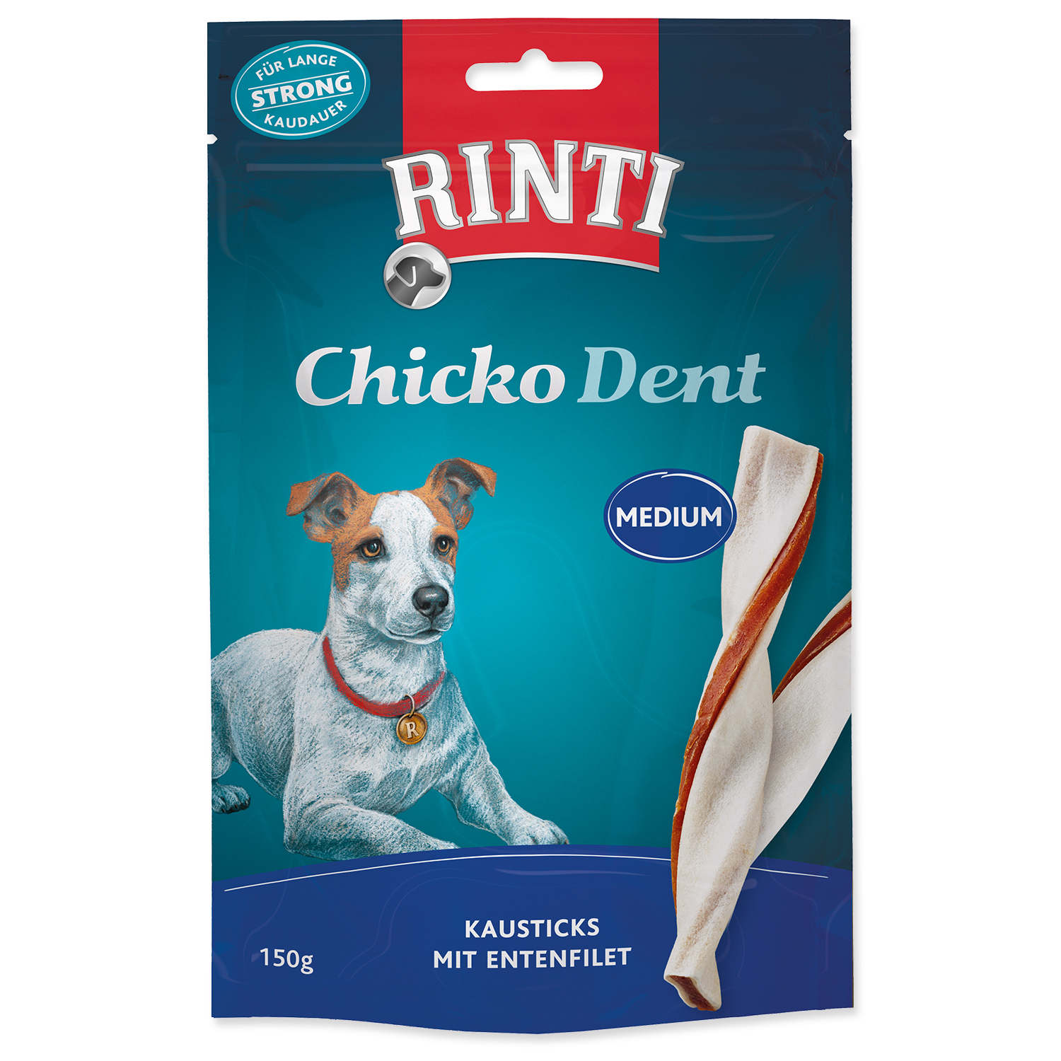 Levně Pochoutka RINTI Extra Chicko Dent Medium kachna 150g