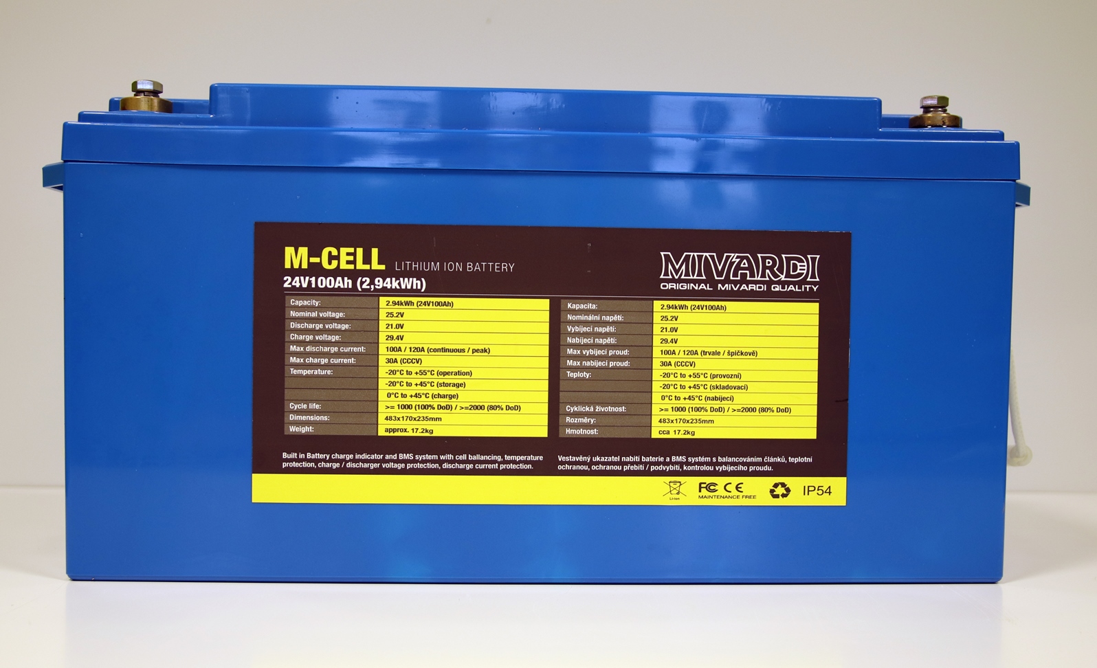 Levně Lithiová baterie M-CELL 24V 100Ah