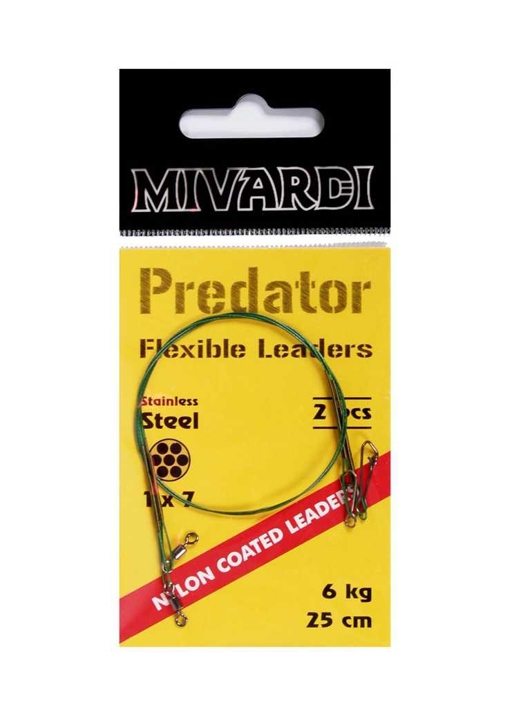 Levně Mivardi Predator - lanko obratlík + karabinka 9 kg