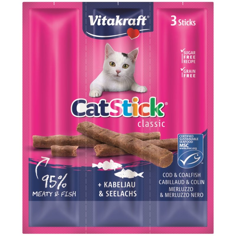 Levně Vitakraft Cat Stick mini treska 3 x 6 g