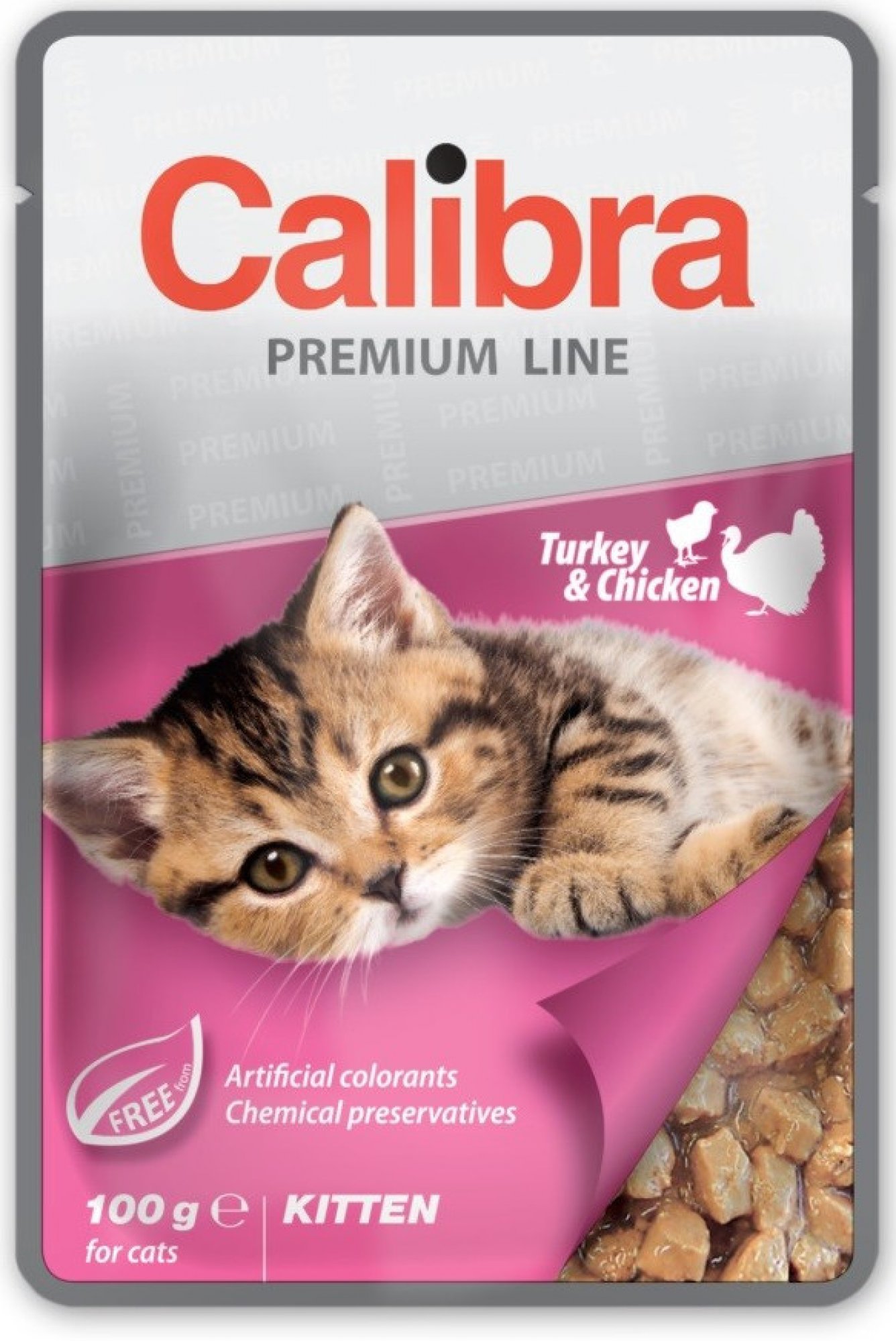 Levně Calibra Cat kapsa Premium Kitten Turkey & Chicken 100 g