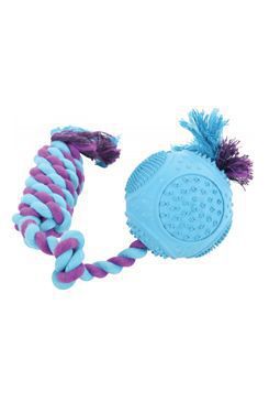 Hračka pes ROPE BALL gumový 33cm mix barev Zolu