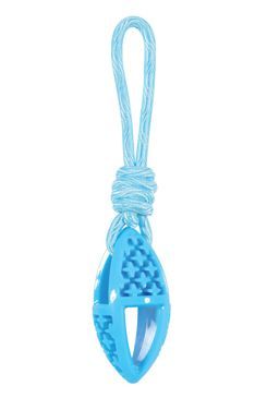 Hračka pes TPR SAMBA ovál s lanem modrá Zolux