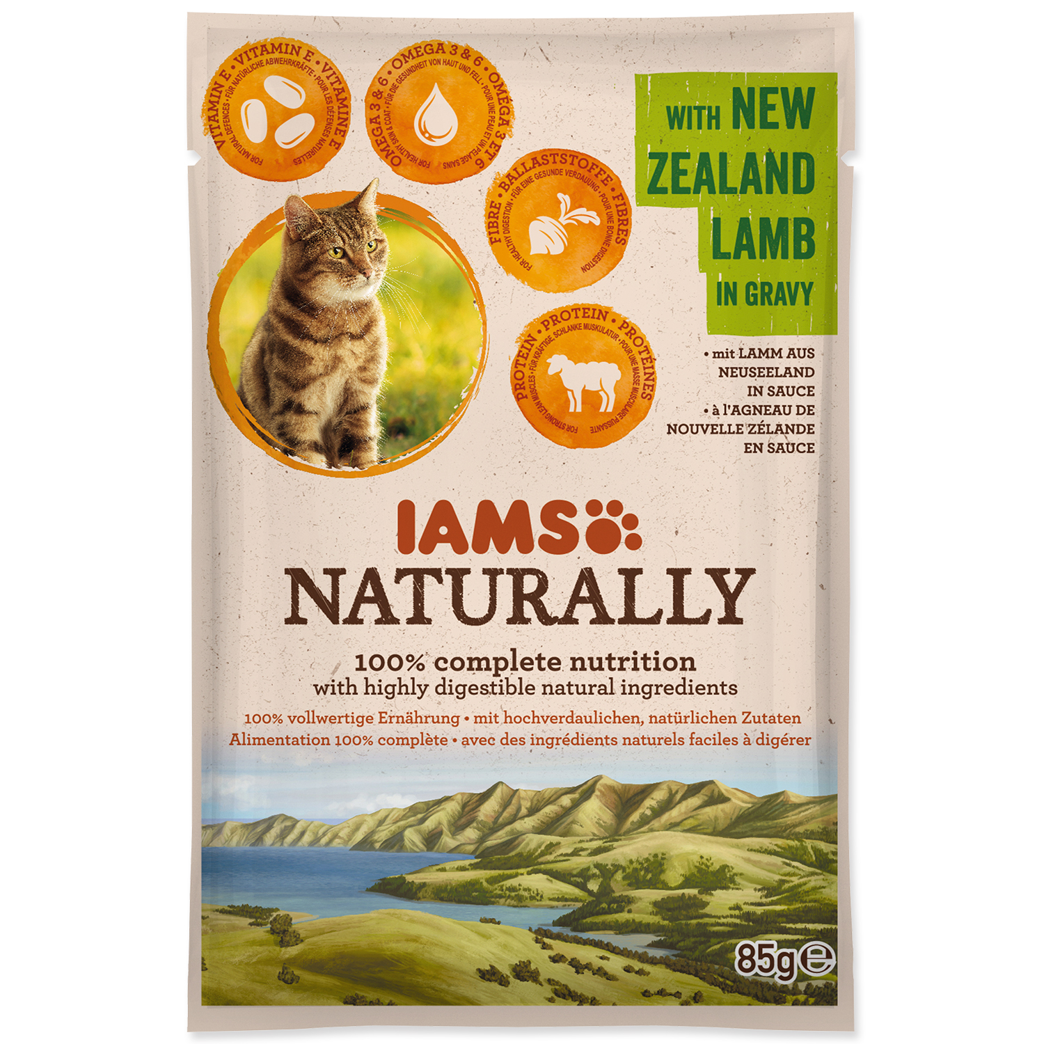 Levně Kapsička IAMS Cat Naturally with New Zealand Lamb in Gravy