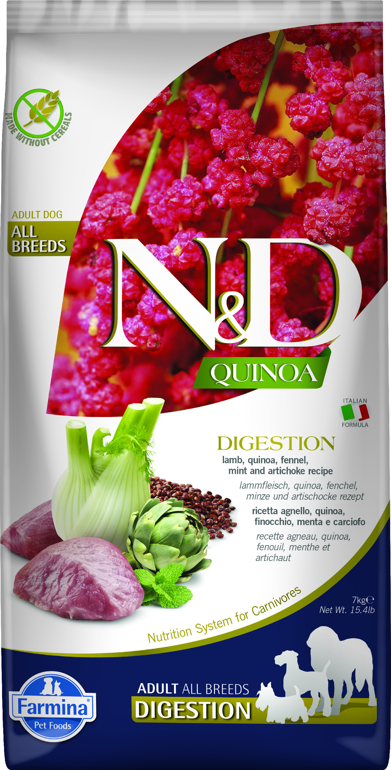 Levně N&D Quinoa DOG Digestion Lamb & Fennel 7kg