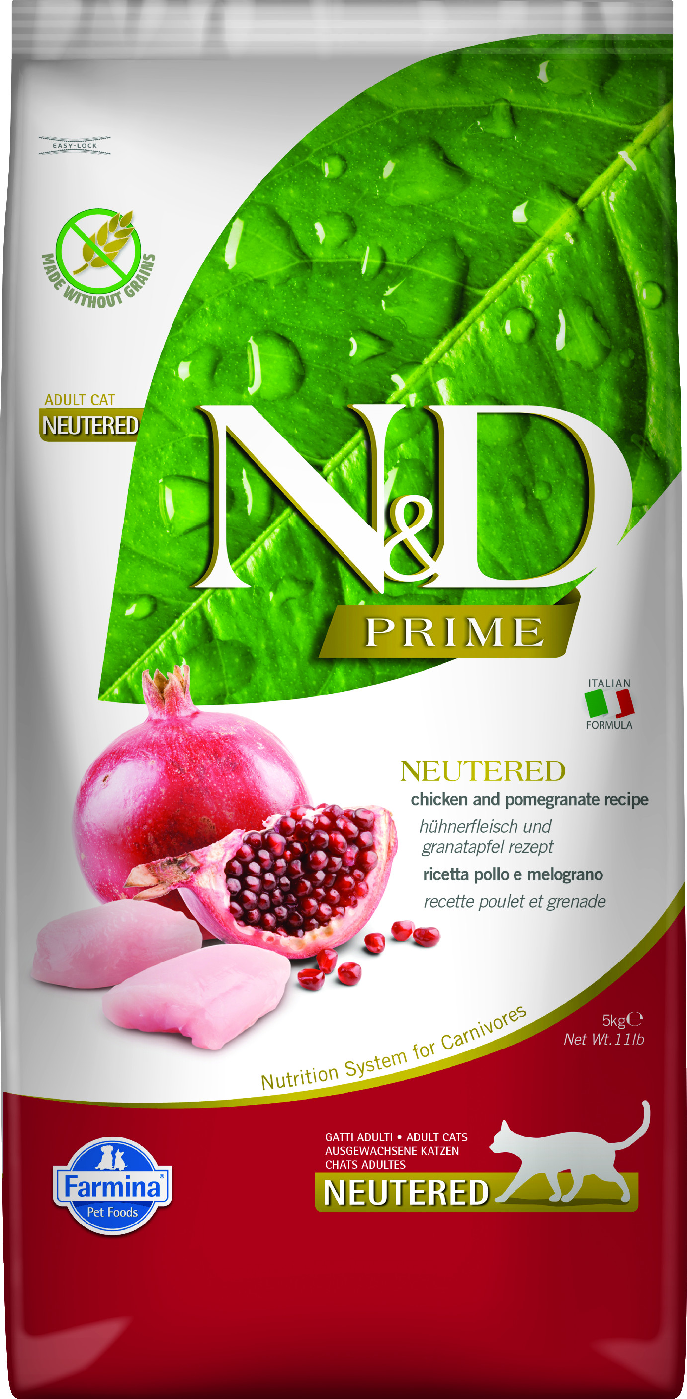 Levně N&D PRIME CAT Neutered Chicken&Pomegranate 5kg