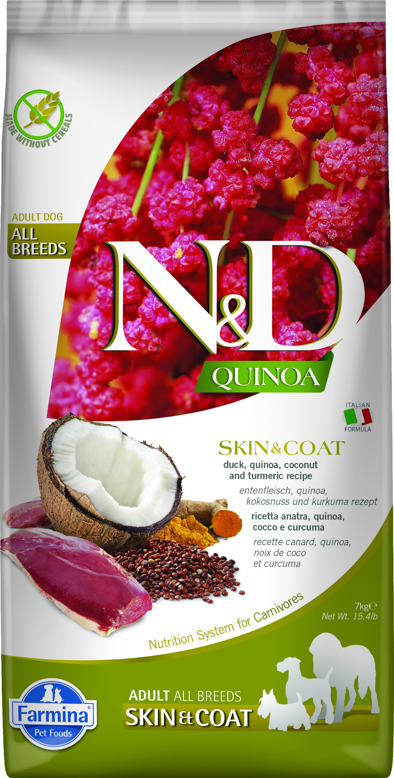 Levně N&D Quinoa DOG Skin & Coat Duck & Coconut 7kg