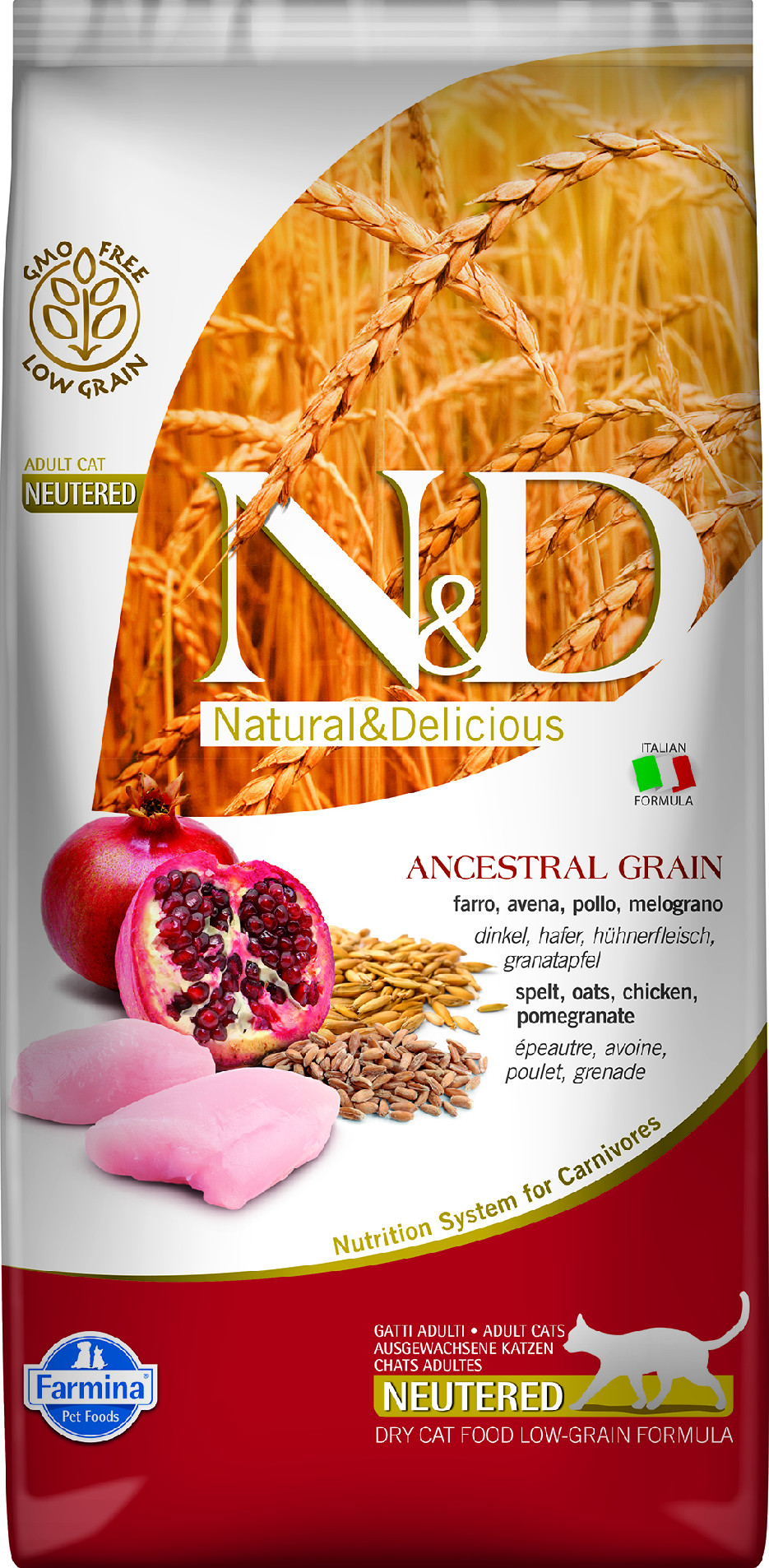 N&D LG CAT Neutered Chicken & Pomegranate 5kg