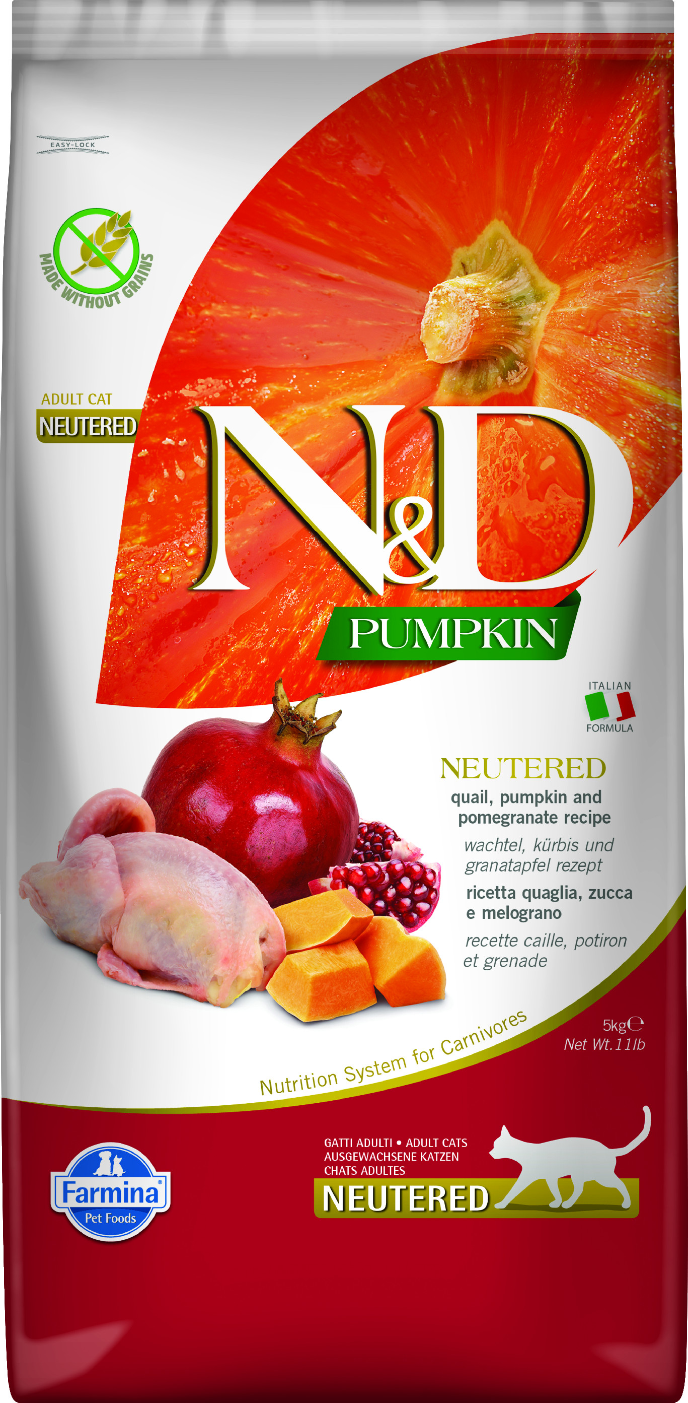 Levně N&D Pumpkin CAT Neutered Quail & Pomegranate 5kg