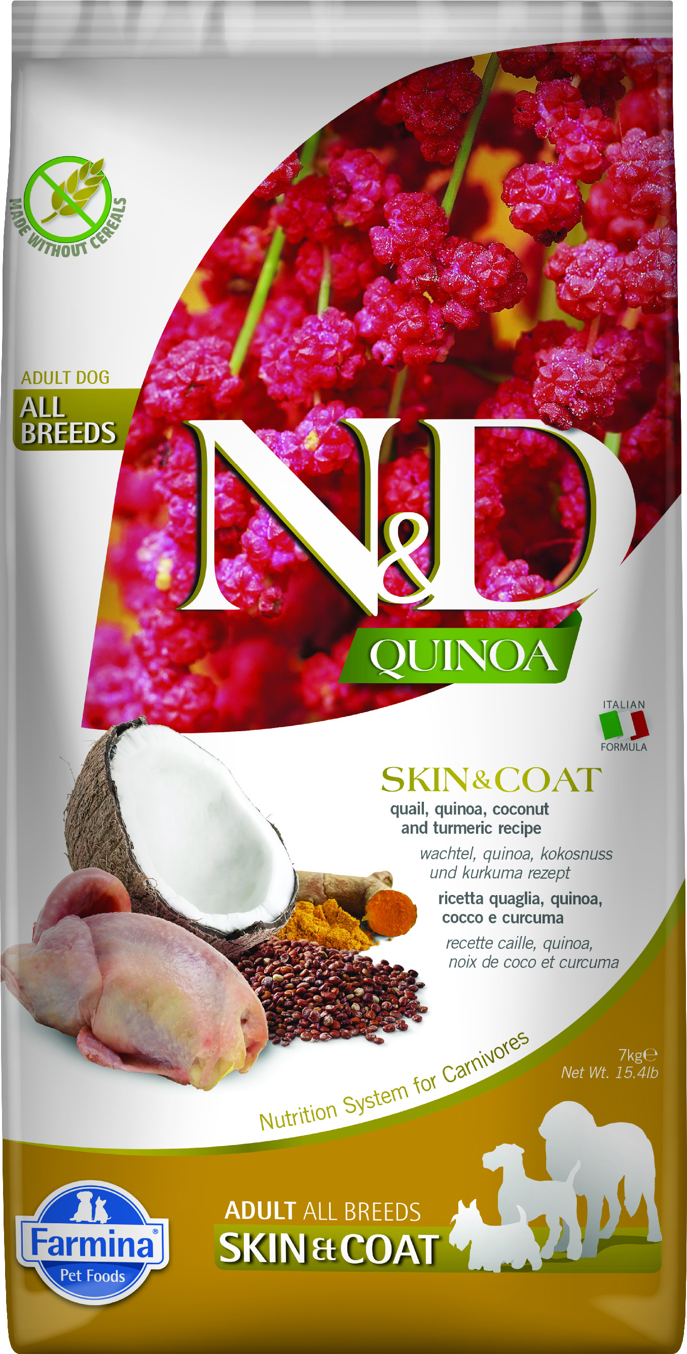 Levně N&D Quinoa DOG Skin & Coat Quail & Coconut 7kg