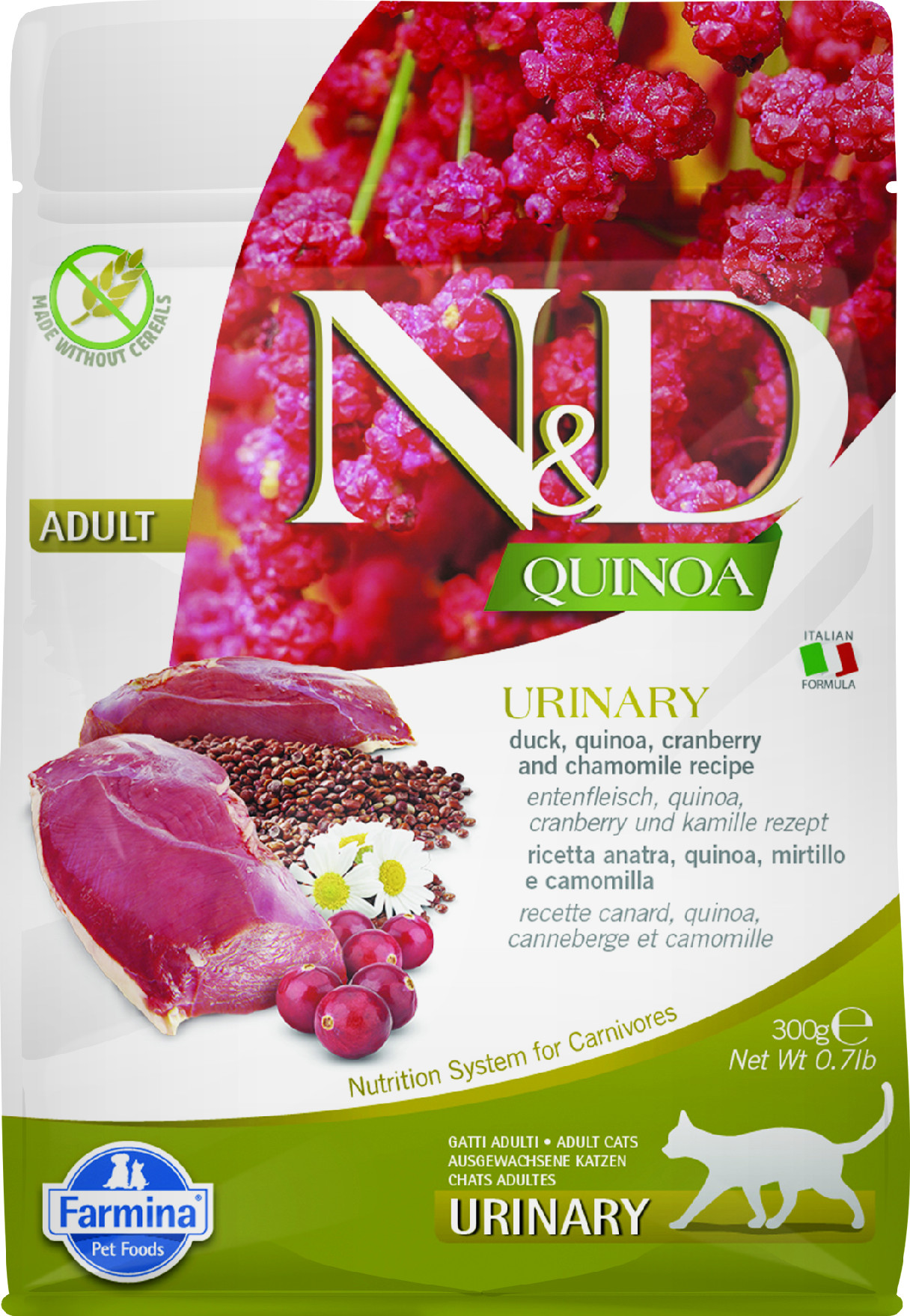 Levně N&D Quinoa CAT Urinary Duck & Cranberry 300g