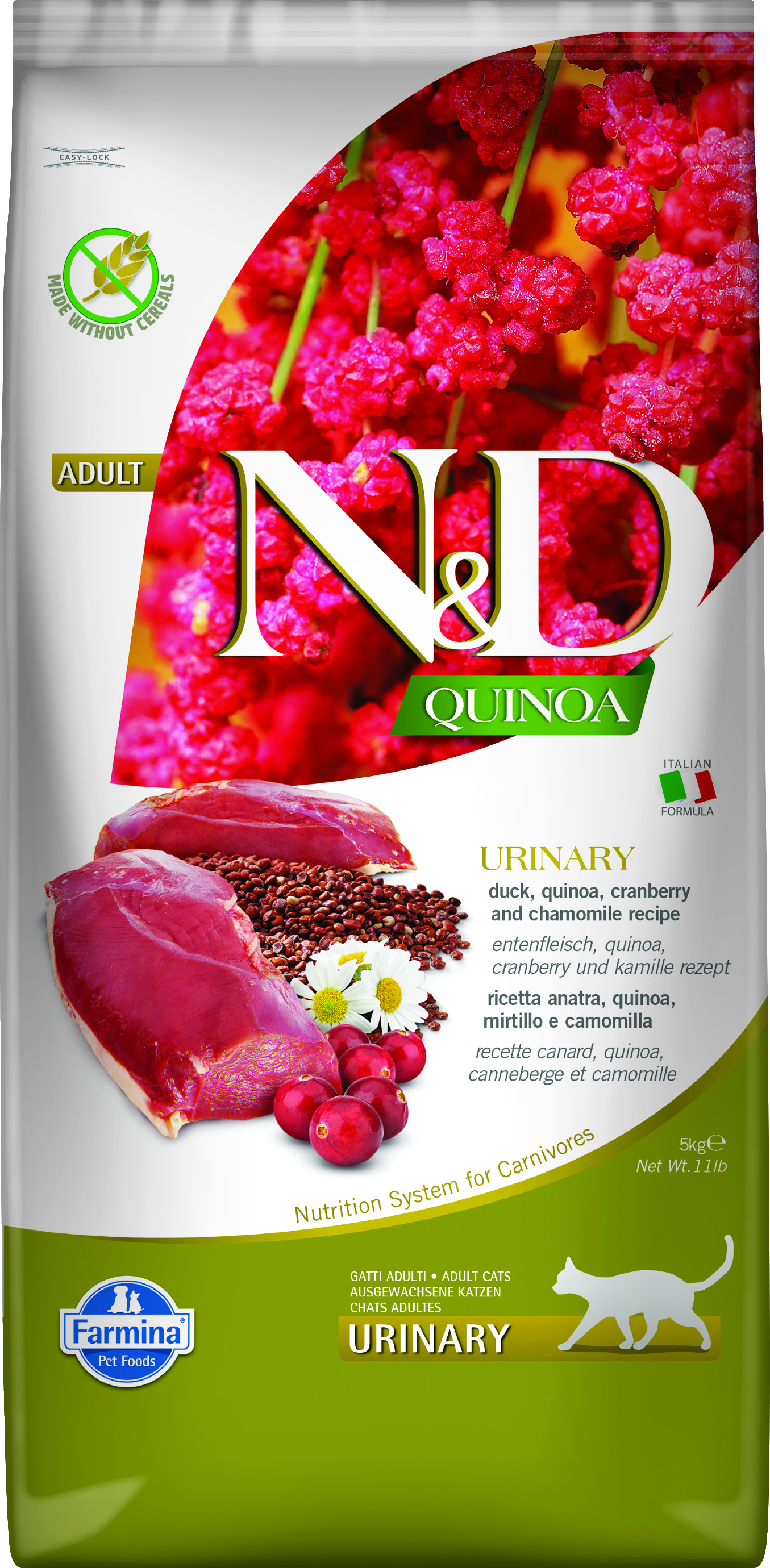 Levně N&D Quinoa CAT Urinary Duck & Cranberry 5kg