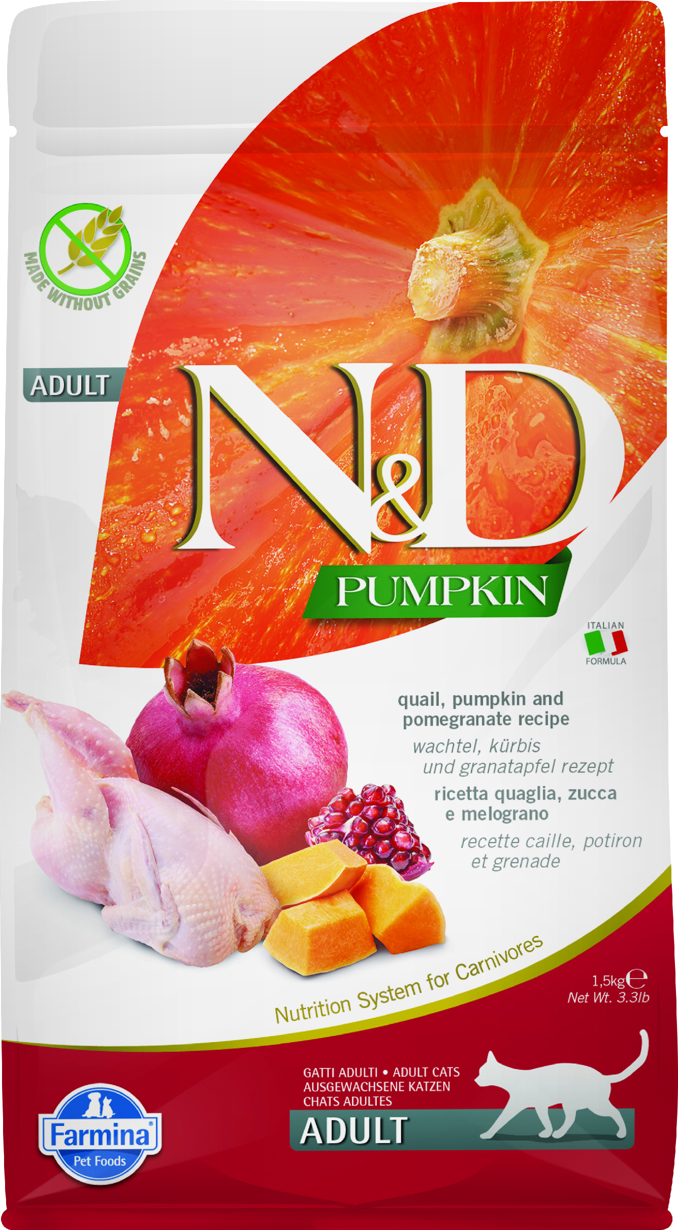 Levně N&D Pumpkin CAT Quail & Pomegranate 1,5kg