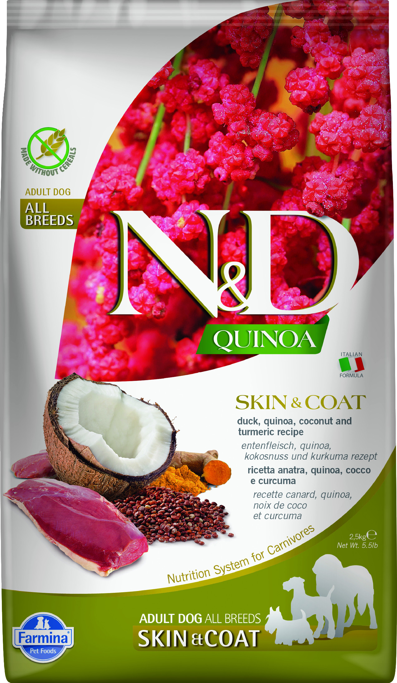Levně N&D Quinoa DOG Skin & Coat Duck & Coconut 2,5kg