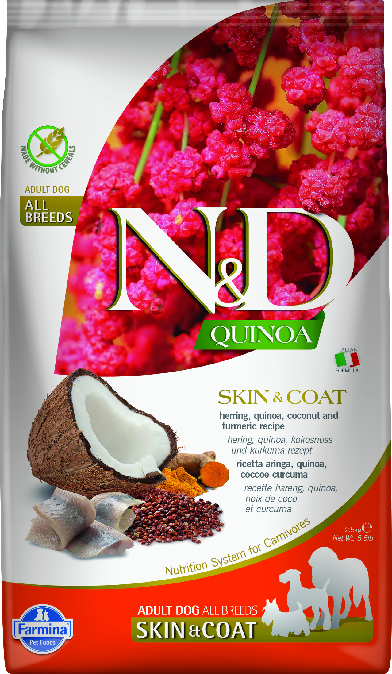 Levně N&D Quinoa DOG Skin & Coat Herring & Coconut 2,5kg