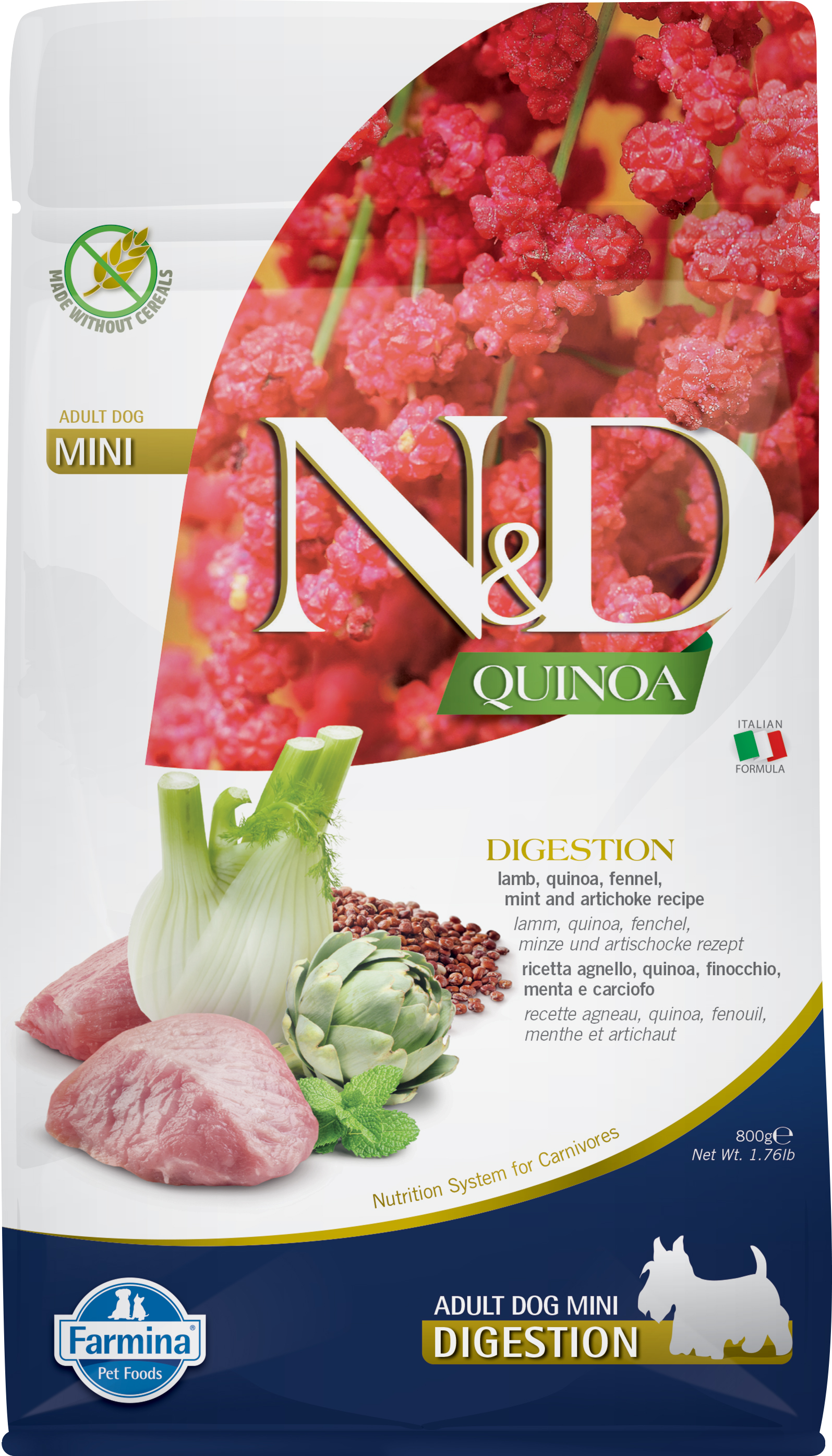 Levně N&D Quinoa DOG Digestion Lamb & Fennel 800g