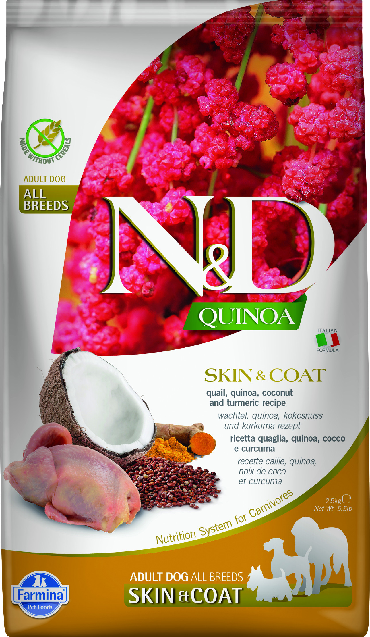 Levně N&D Quinoa DOG Skin & Coat Quail & Coconut 2,5kg