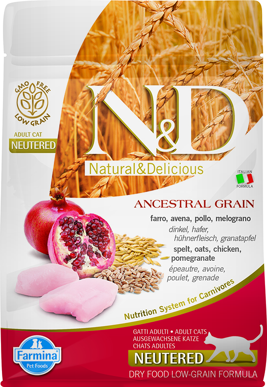 N&D LG CAT Neutered Chicken & Pomegranate 300g