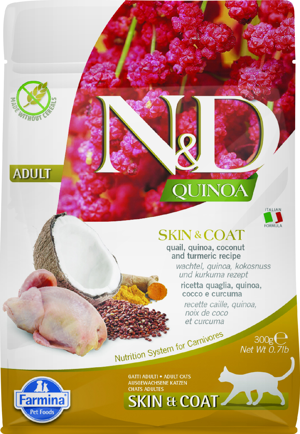 Levně N&D Quinoa CAT Skin & Coat Quail & Coconut 300g